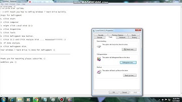 How to defrag Windows 7 Hard Drive Quickly.