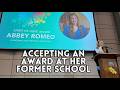 Abbey accepts The Spirit Of Hope Award