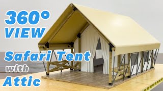Safari Tent with Attic 360-degree View