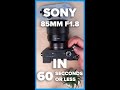 Sony 85mm quick review