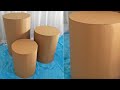 Como fazer mesa cilindro de papelo para decorao de festas trio de mesas cilindros