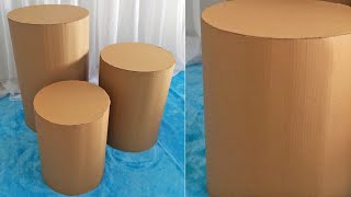 Como Fazer Mesa Cilindro de Papelão Para Decoração de Festas Trio de Mesas Cilindros