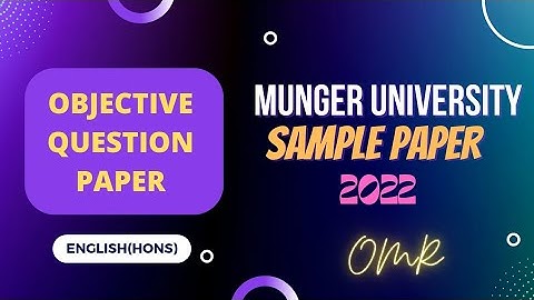 Munger University SAMPLE PAPER English Hons| Paper 1| B.A Part-1| OMR @LiteratureMagic