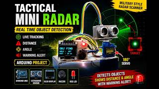 Arduino Mini Military Radar Scanner | Real Time Object Detection Radar Using Ultrasonic Sensor