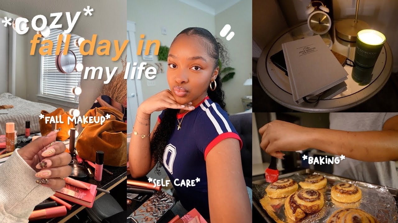 cozy *FALL* day in my life 🍂🎧 | new nails, baking, self care, etc