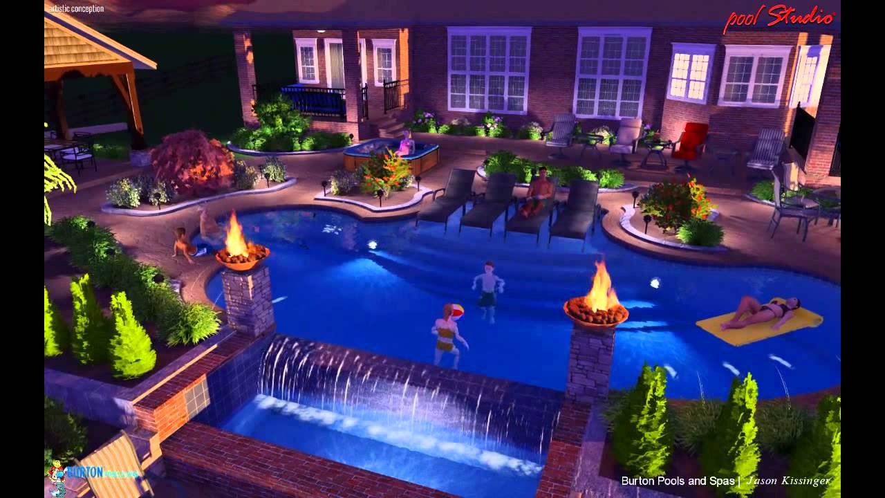 Oliver Pool at Dusk Burton Pools and Spas YouTube