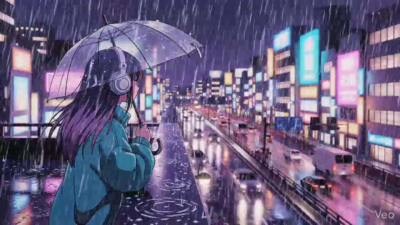 Japanese Neon Rain 🌧️ Night Lofi for Focus & Relax