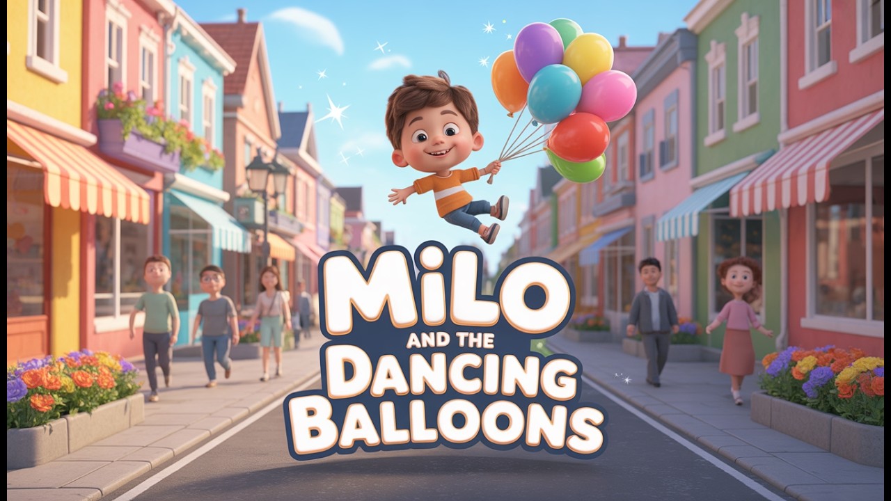 MILO AND THE DANCING BALLOONS | 3D Cute Kids Story & Colorful Town ...