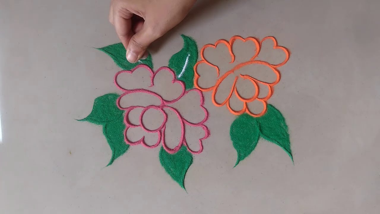 How to make very easy quick rangoli design for everyday || Daily ...