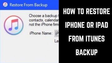 How to Restore iPhone or iPad from iTunes Backup