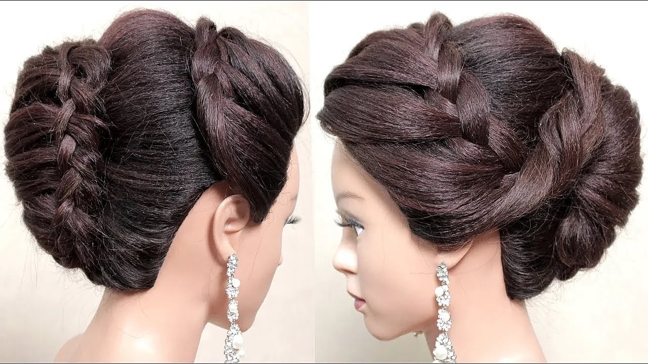 French Braided Bun Hairstyle | Formal Updo for Long Hair - YouTube