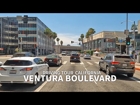 [4K] Driving California Ventura Boulevard, Studio City, Sherman Oaks, Encino, Los Angeles, Travel