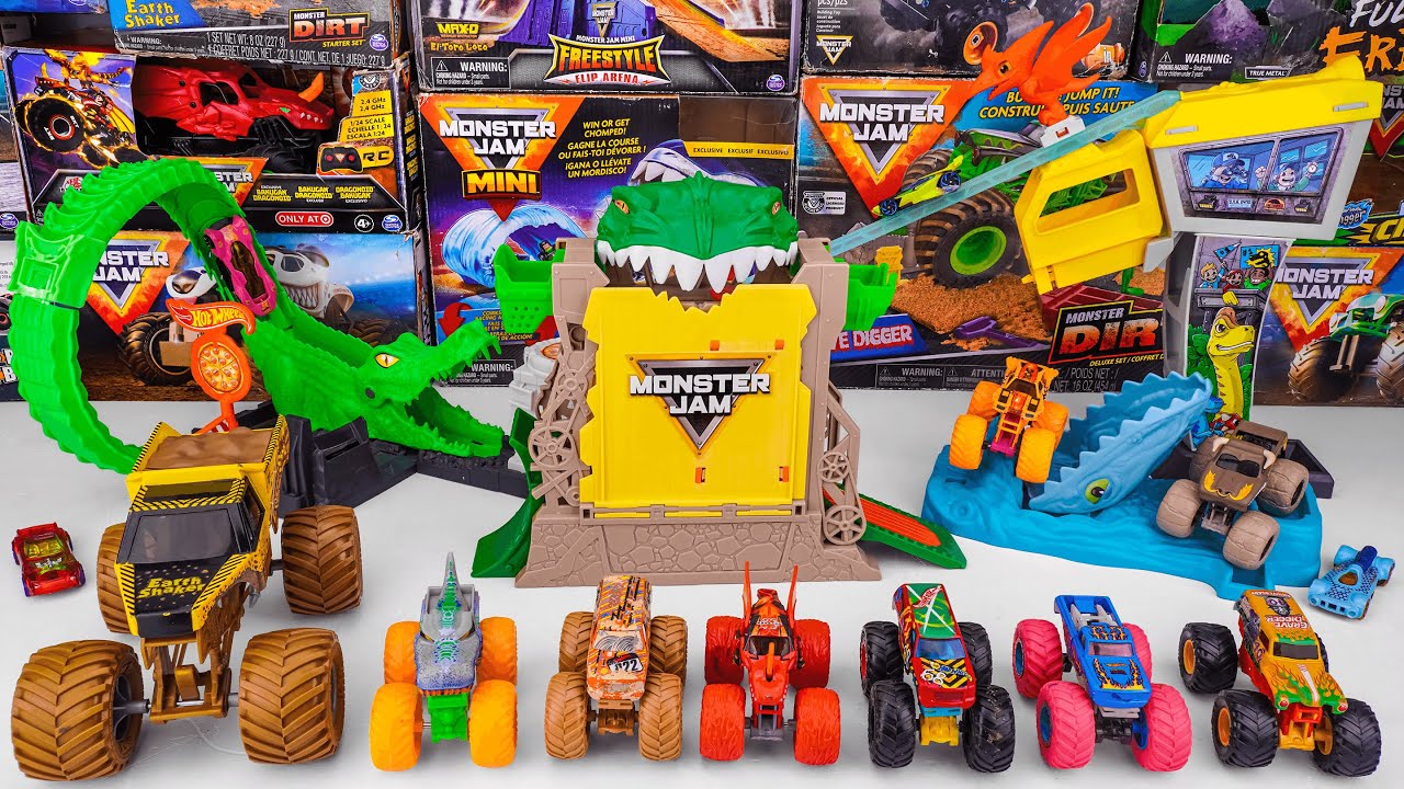 Monster Jam Collection Unboxing Review | Monster Jam Mini Jams Dragon Dungeon of Doom Playset