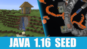 Minecraft Java 1.16 Seed: Double dungeon, multiple mineshafts, ravines, and village at spawn