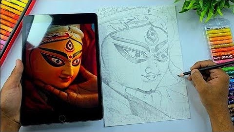 Durga Maa Drawing ✨️ Navratri Special Drawing | How To Draw Durga Maa Step By Step Outline Tutorial