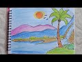 | Scenery Drawing Easy | Beautiful Scenery Drawing | Easy Drawing | #scenerydrawing #easydrawing