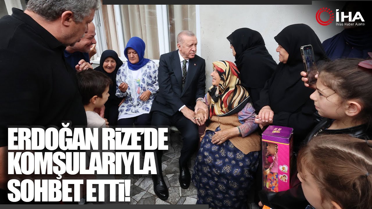 Cumhurbaşkanı Erdoğan, Komşularıyla Sohbet Edip Fotoğraf Çektirdi