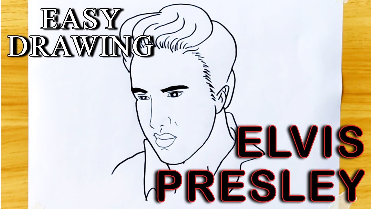 How to Draw Elvis Presley Step by Step Easy | Elvis Face Drawing for