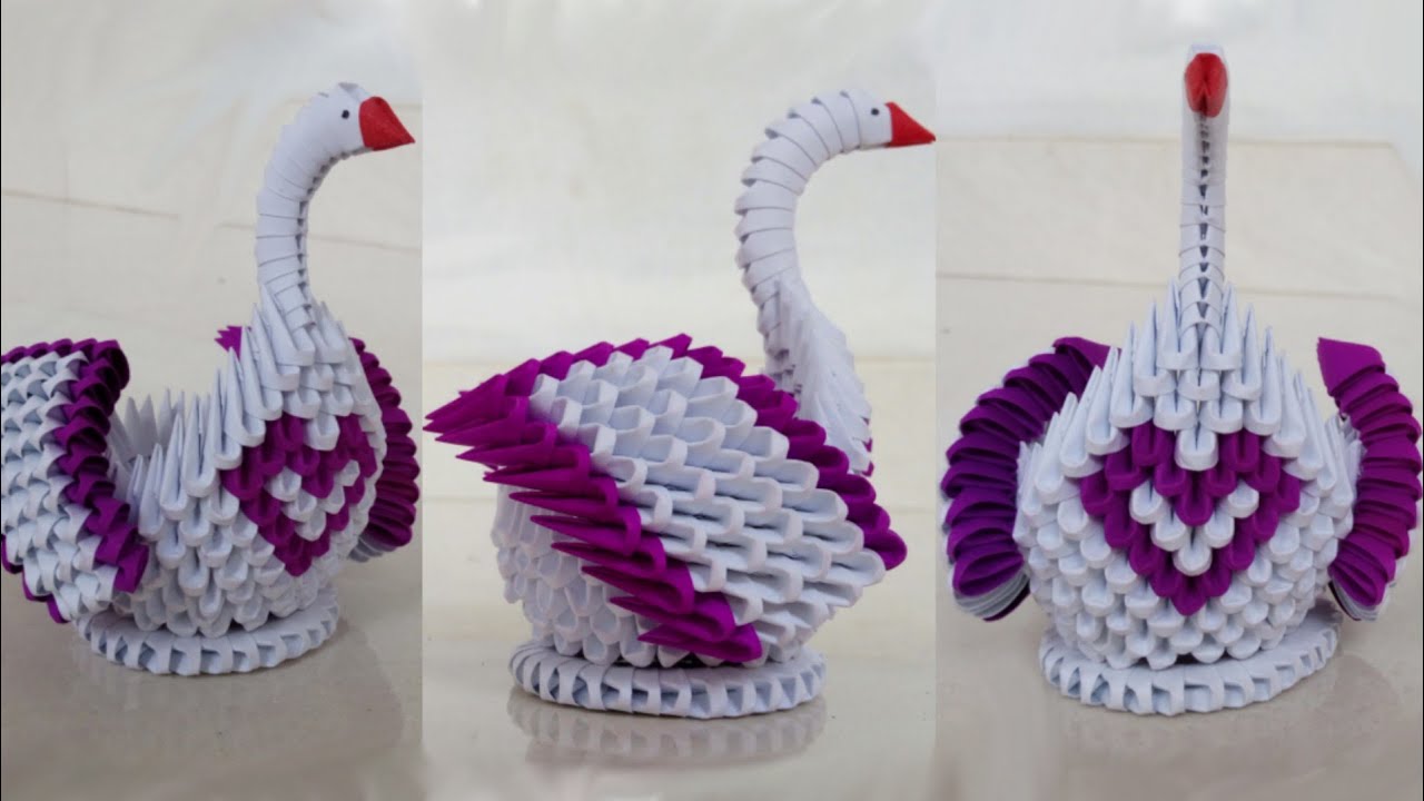 3d origami swan tutorial DIY Paper Crafts Swan YouTube