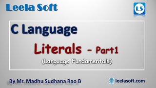C Programming in Telugu || Literals in C Language Part-1 || C Tutorials in Telugu by Madhu - LS screenshot 1