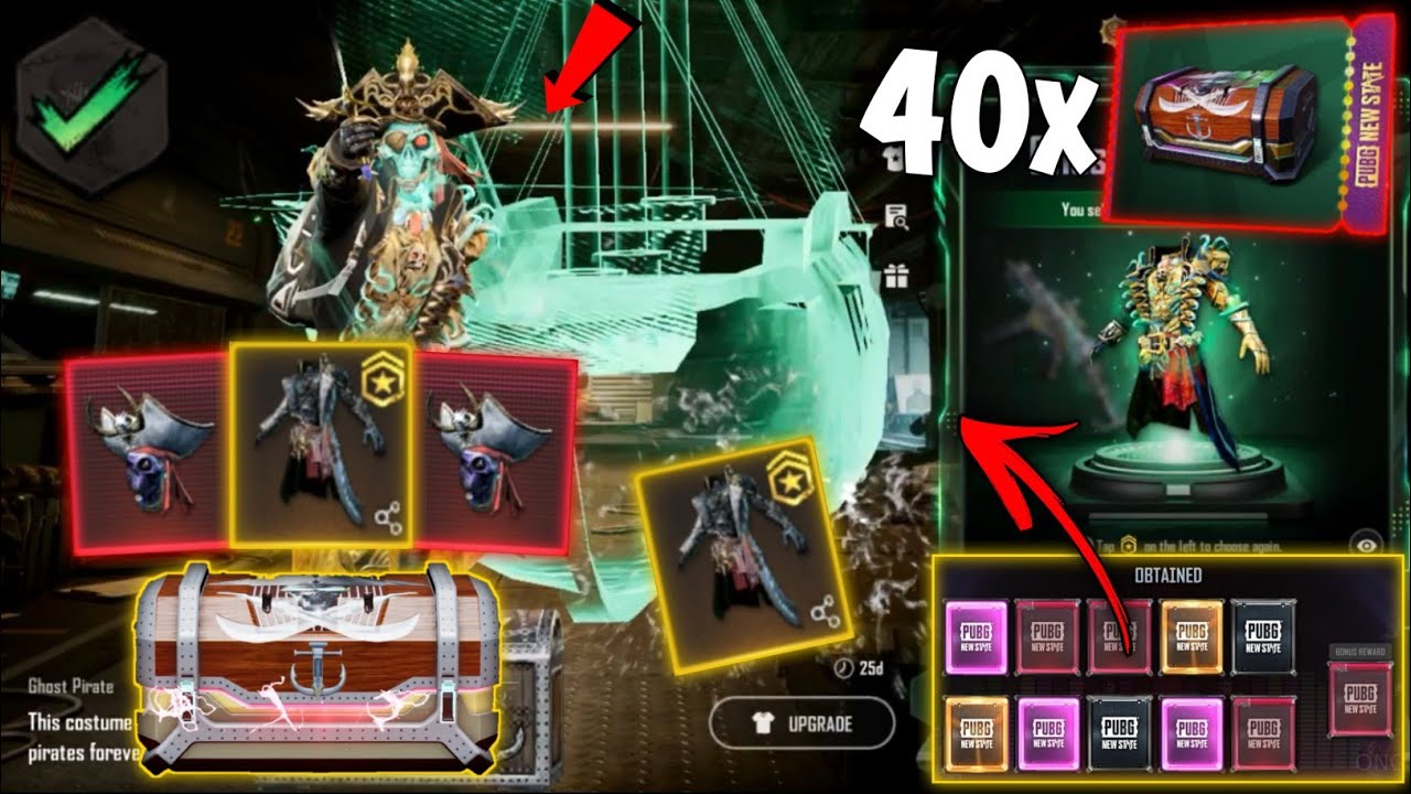 ULTIMATE!! Outfit 💀 WE GOT || Ghost Pirate Crate Opening - 40 CRATE || PUBG: NEW STATE (ULTRA HD)🔥