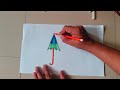 How to Draw an Umbrella | Easy Drawing with Letter A and J | KaziSilo