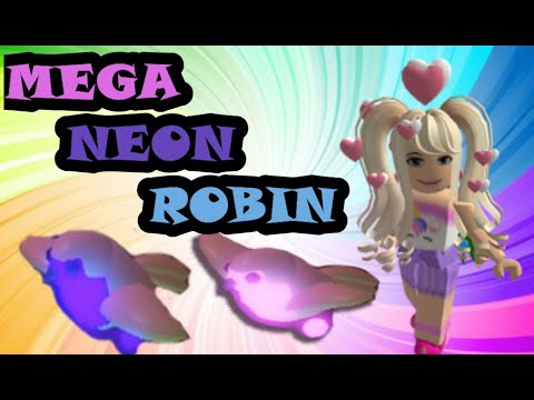 First Rainbow Mega Neon Robin Pet From Adopt Me New Update Youtube - neon robin roblox adopt me