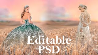 Editable PSD Portrait Outdoor Photoshop screenshot 5