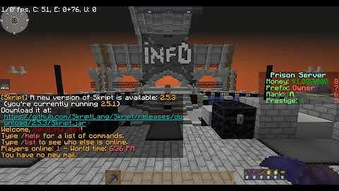 Minecraft Skript tutorial | Making a prison server Episode 10 | Making a scoreboard