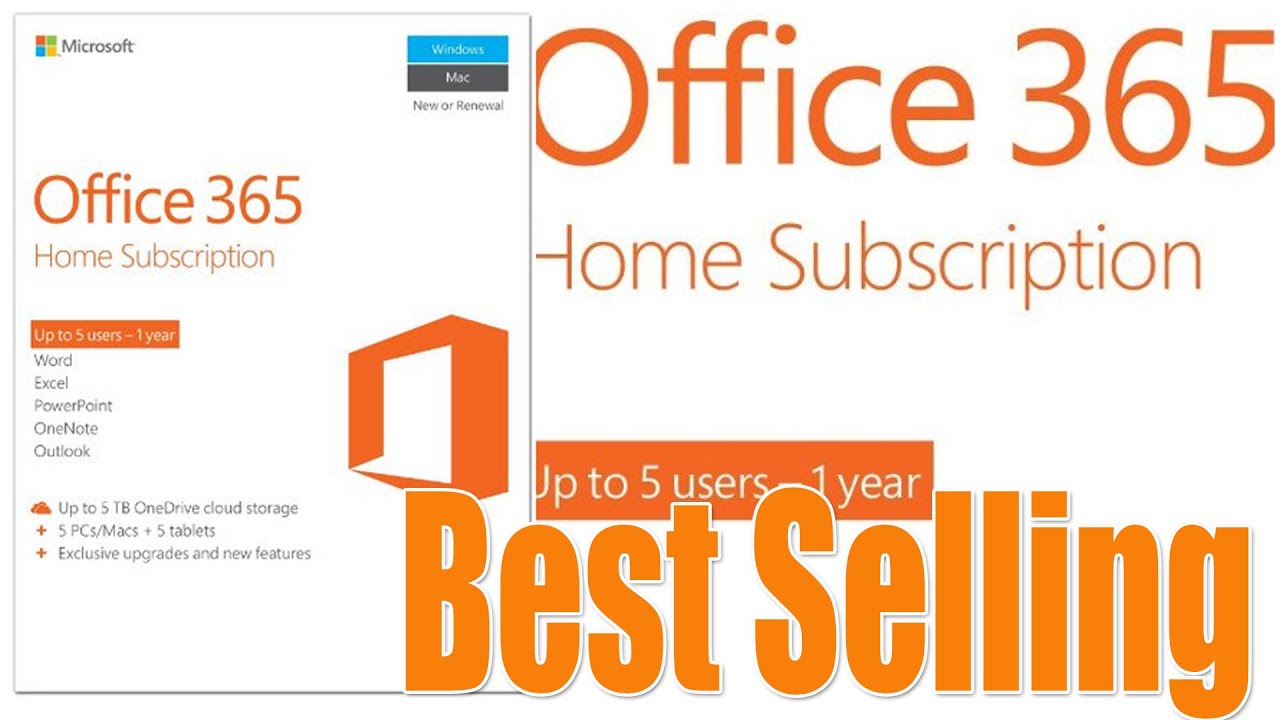 Microsoft Office 365 Home 1 Year 5 PC or 5 Mac Key Card Off To College ...