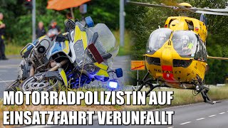 Schwerer Crash auf Einsatzfahrt - Motorradpolizistin wird von Mercedes erfasst | 23.05.2022