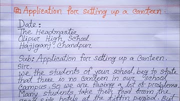 Formal letter : Application for setting up a canteen || how to write application.