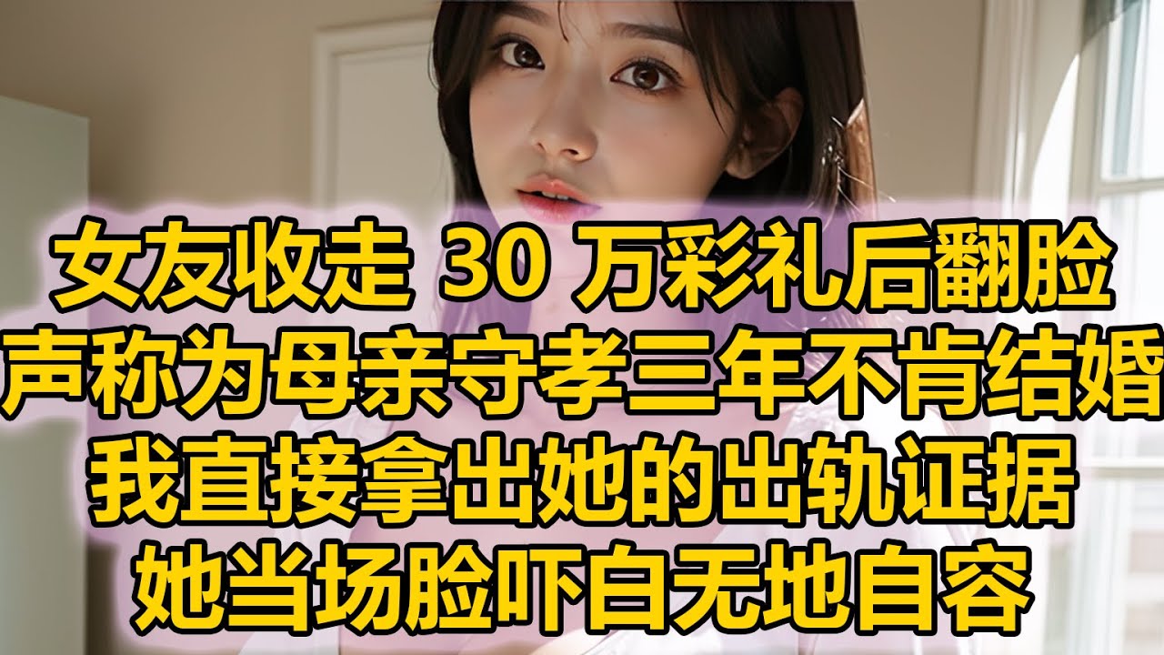 女友提前收走 30 万彩礼后翻脸，声称要为母亲守孝三年不肯结婚，我直接拿出她的出轨证据，她当场脸吓白无地自容