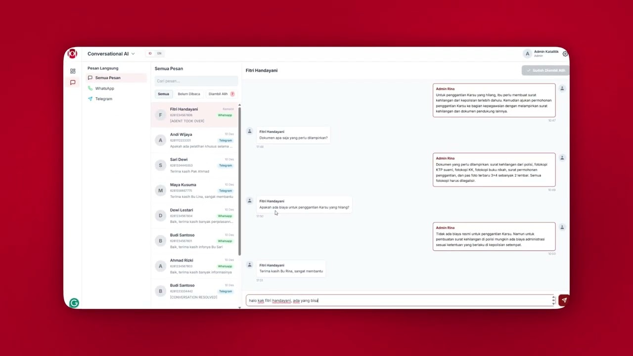 Katalitik - Conversational AI Web