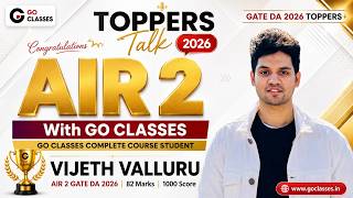 From Google to AIR 2 in GATE DA 2026 🔥| Vijeth Valluru’s Incredible Journey | GO Classes Student