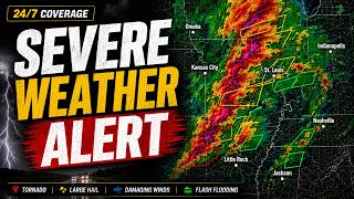 🔴LIVE NOW: Severe Weather Alert ⚠️ Tornadoes, Large Hail & Flash Flooding Possible