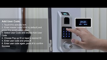 Quick Guide - Easy Steps to Add Fingerprint and User Code in Ardwolf A10 Door Lock