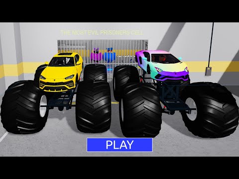 LAMBORGHINI MONSTER TRUCK CAR BARRY'S PRISON RUN Obby Update Roblox - All Bosses All Morphs #roblox