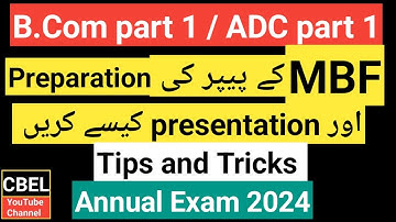 B.Com part 1 subject MBF paper presentation and preparation for annual exam 2024