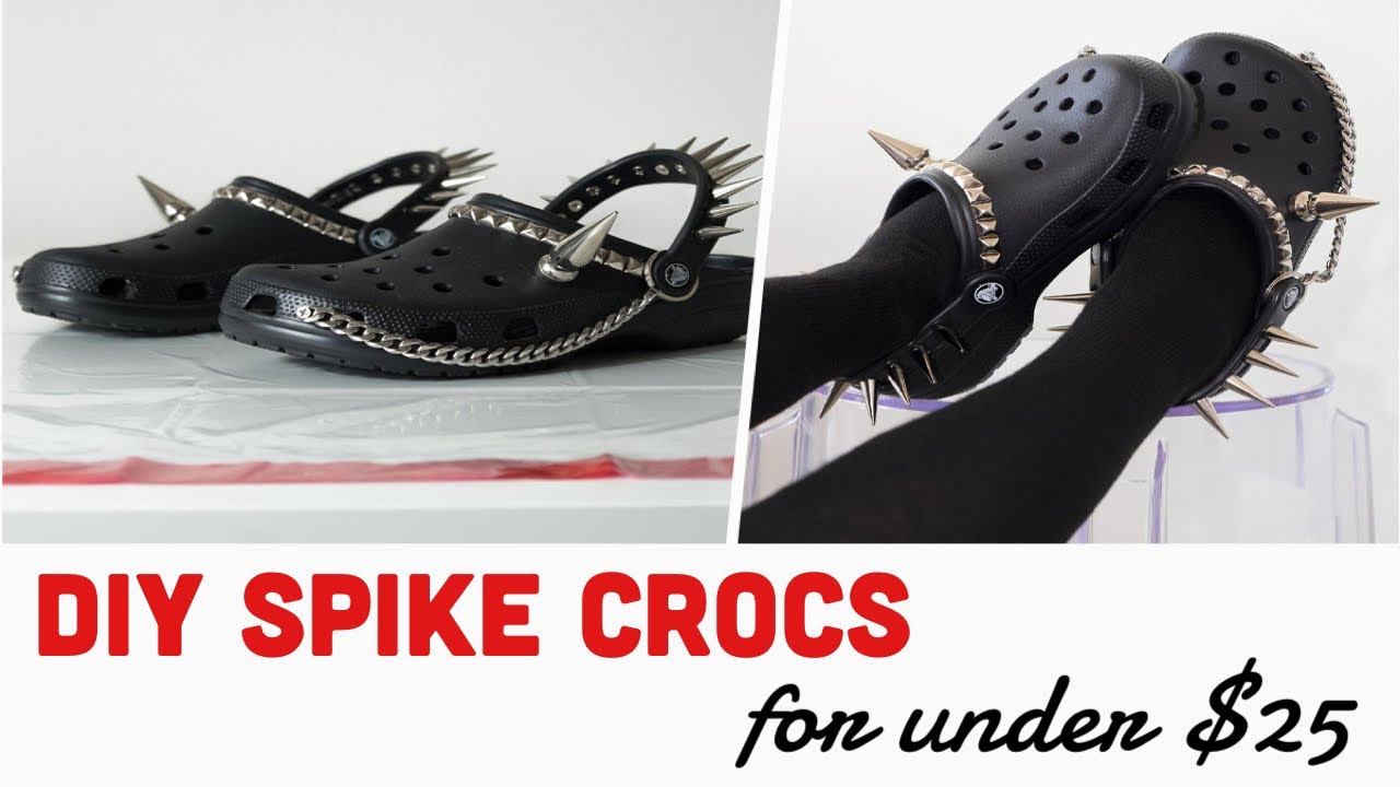 Easy & Affordable Spike Crocs  diy cyber y2k / gothic crocs 