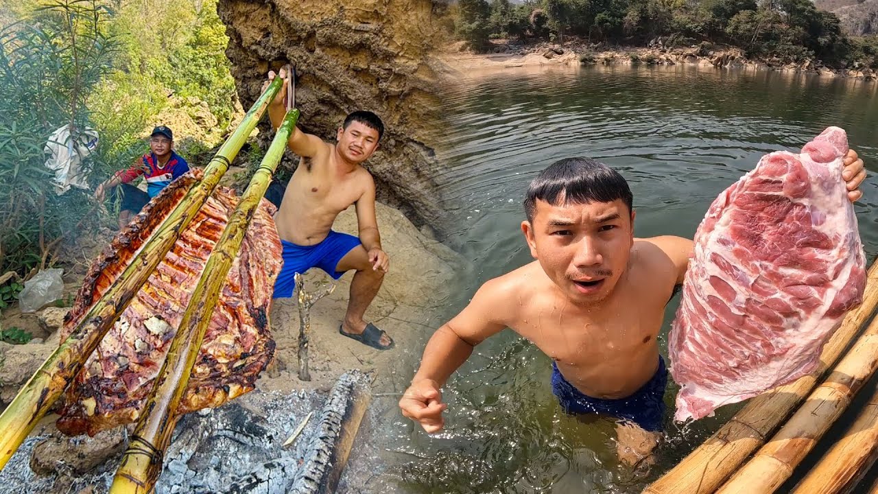 ย่างซี่โครงหมู แม่น้ำไทย-กะเหรี่ยง [ขอบคุณที่ยังไม่เลิกติดตาม]