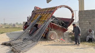 EXTREME OVERLOAD! Steel Rod Truck Breaks Bridge Under Massive Weight