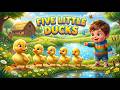 Five Little Ducks 🦆🎵✨ | Fun Counting Song for Kids &amp; Toddlers 🌈👶