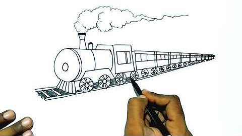 How to draw a train outline | Step by step drawing for kids | Perspective drawing of train | Raksha