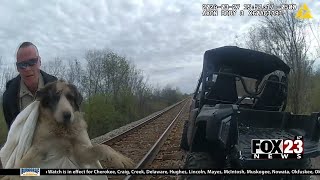 Video: Wagoner County Sheriff's Office help rescue dog hit by train