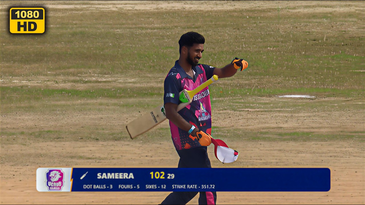 පන්දු 29න් ශතකයක්😳සමීර සදරුවන් ඔන් 🔥match no7(vinus bologna vs ganemulla united)