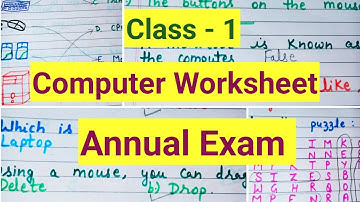Class 1 Computer annual exam Question Paper 2024-25 | Class 1 Exam Paper Computer worksheet