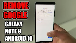 SAMSUNG Galaxy Note 9 Обход FRP/Google Lock Android 10 (One UI 2)