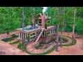 We Build a House Easy Survival House, Swimming Pool And Survival Fish Pond ( Full Video)