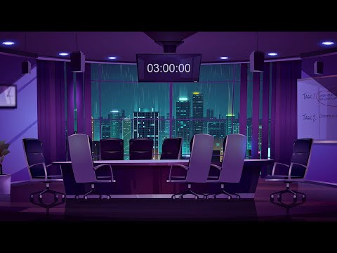 ASMR 3시간만 더, 심야의 사무실●빗소리 X 재즈 플리 3시간 + 타이머 | One Late Rainy Night at the office Ambience X Playlist